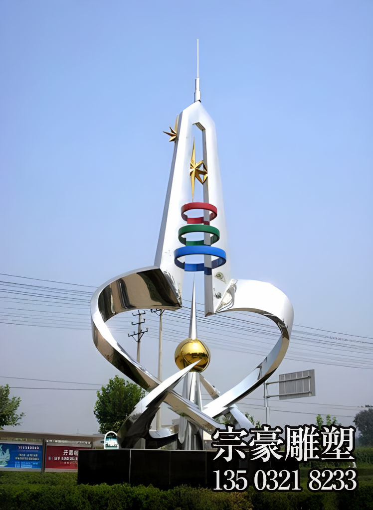 避雷針造型鏡面不銹鋼景觀標識