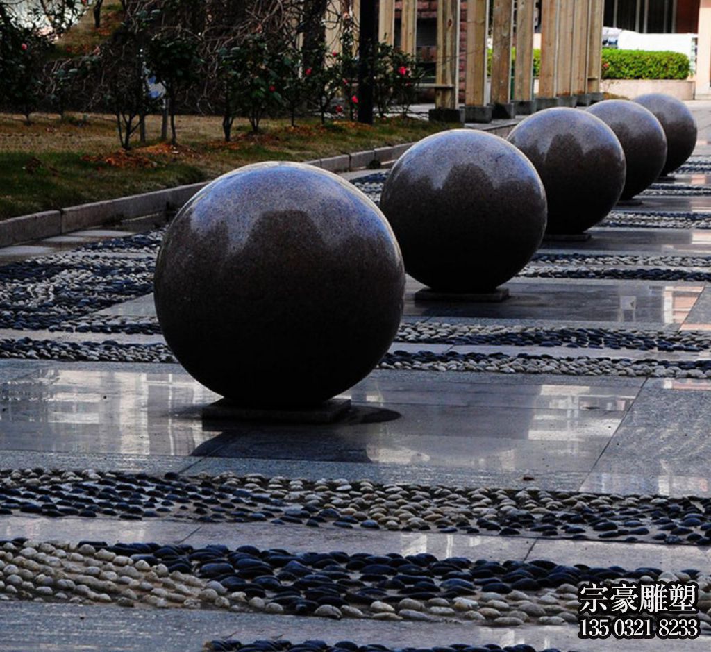路障石球，市政園林阻車石，人車分離石頭擺件