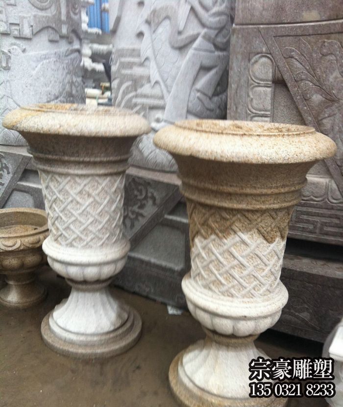 別墅景觀歐式大理石石雕戶外園林景觀花盆雕塑 別墅景觀歐式大理石石雕戶外園林景觀花盆雕塑