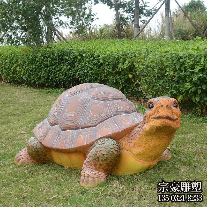 玻璃鋼彩繪仿真大烏龜雕塑