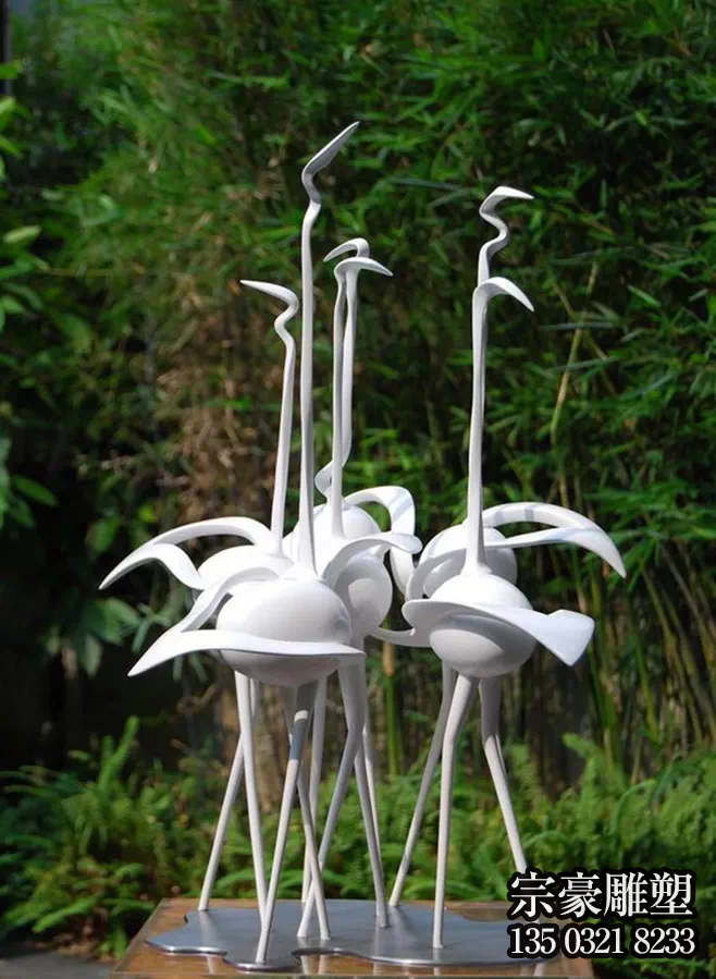 戶(hù)外景區(qū)創(chuàng)意玻璃鋼白色火烈鳥(niǎo)雕塑 戶(hù)外景區(qū)創(chuàng)意玻璃鋼白色火烈鳥(niǎo)雕塑